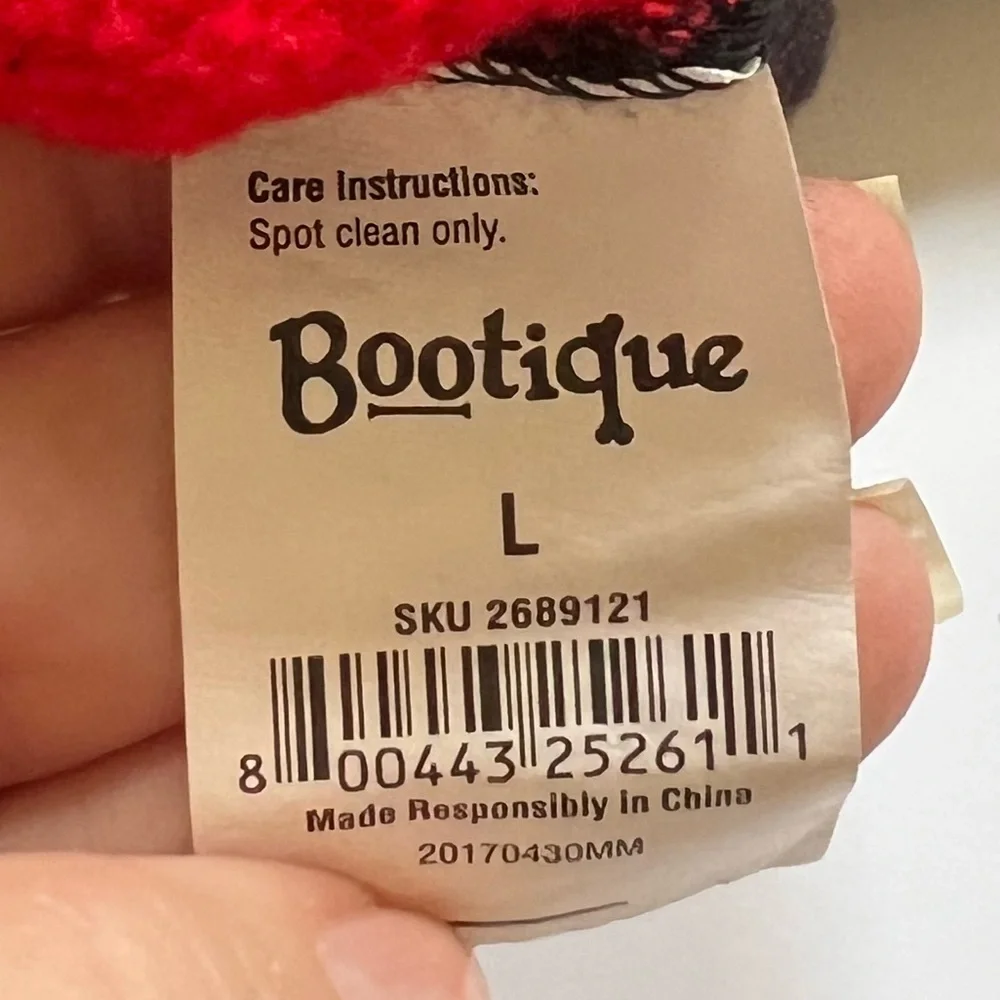Bootique Dog Ladybug Fleece Hoodie Costume Red and Black Size L